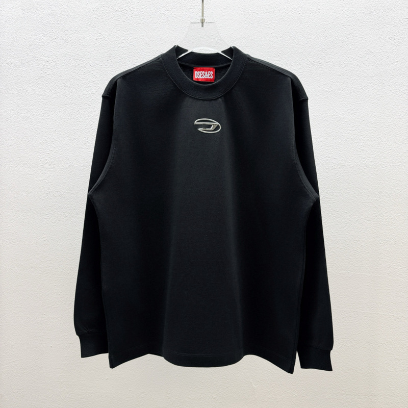 Youth Diesel Pure Cotton Long-Sleeve T-Shirt Base Layer Men's Winter Solid Color Base Layer Long-Sleeve T-Shirt Top