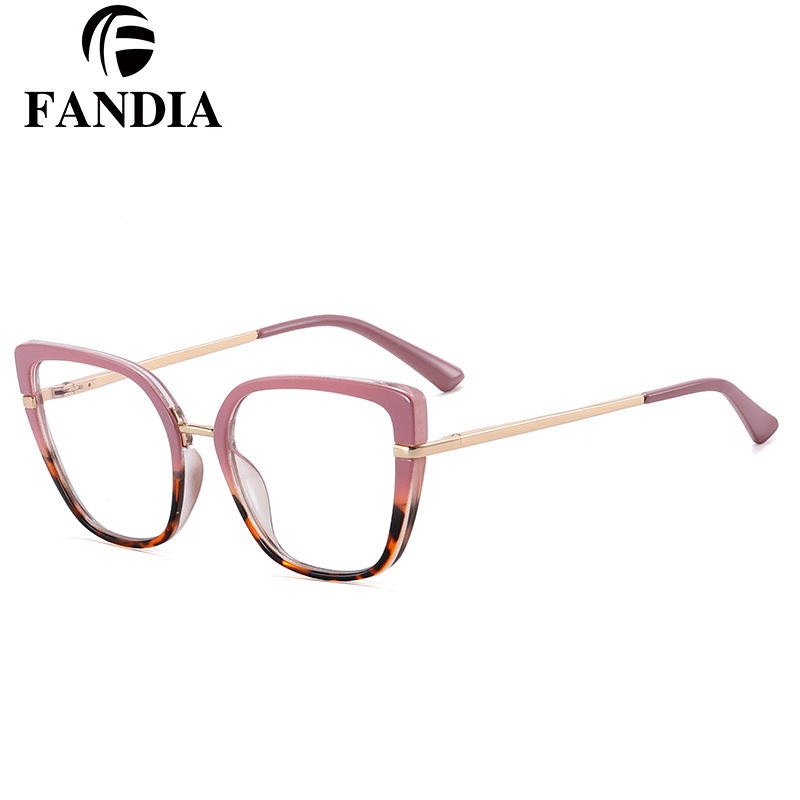 95280 nuevo retro Comercio exterior marco artístico gafas de mujer adelgazamiento anti-azul gafas de luz metal TR90 gafas lisas marco