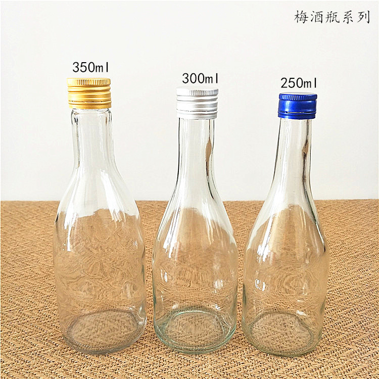 Manufacturer's In-Stock 350ml Fruit Wine Bottles, Sake Bottles, Transparent Plum Wine Bottles, Homemade Rice Wine Bottles, Wholesale High-Quality White Glass