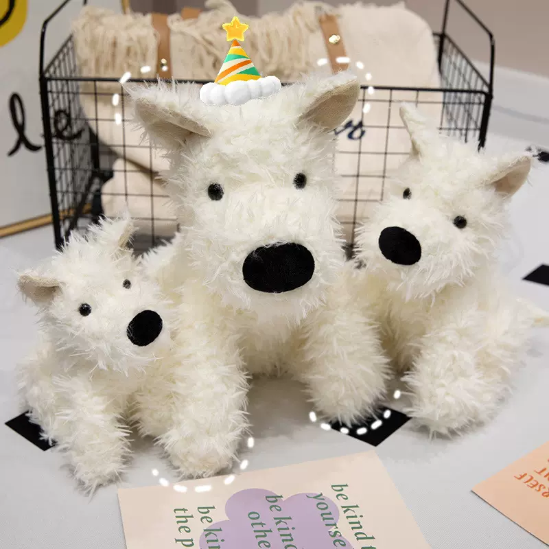 现货网红趴姿白狗毛绒玩具软萌小狗女生小白狗公仔玩偶车载抱枕