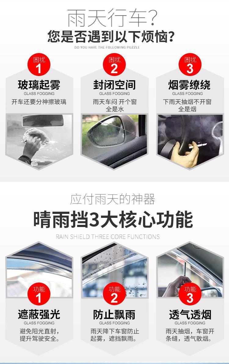 2025 Chery Icarv23 Rainproof Car Window Rain Eyebrow Car Strip Rain Shield New Rain Shield