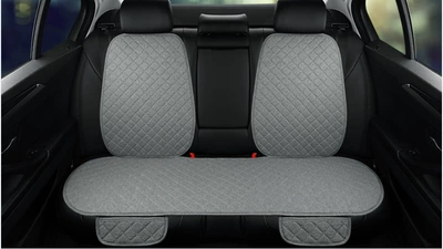 Universal seat cover | four seasons universal tie-free non-slip single - rear-backrest-elegant-gray-linen