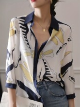 K 72057 Printed Button Up Shirt ӡ���r�� ���R�d�羳�W��