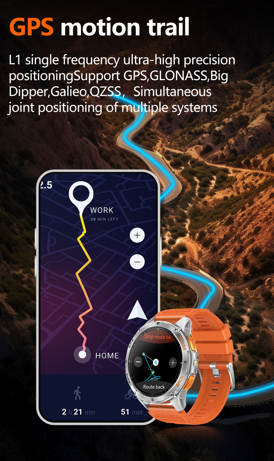 Smartwatch Mit Herzfrequenzmesser Gps Und Bluetooth-anruffunktion_voghion.com