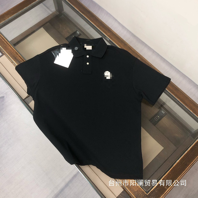 Mengkoumiao 25 New Summer Men's Short-Sleeve Polo Shirt, Men's Pure Cotton Heavy Embroidery Turn-Down Collar Men's T-Shirt Wholesale