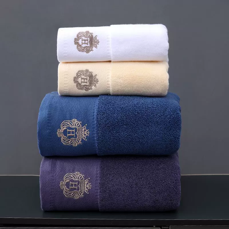 外贸礼品毛巾加厚吸水酒店浴巾棉套巾公司广告刺绣logo绣花面巾