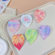 跨境新品仿真叶子发夹欧美个性创意头饰渐变色夜光树叶发卡刘海夹