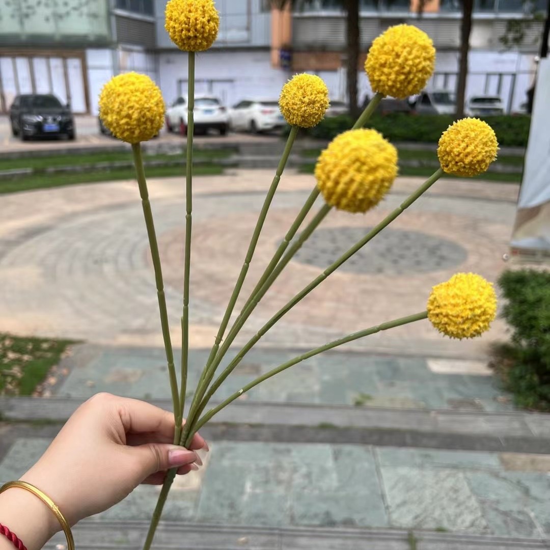 Nueva fábrica de flores artificiales de la boda amarillo leche amarillo limón amarillo fresco al aire libre Salón de la boda decoración flor falsa al por mayor