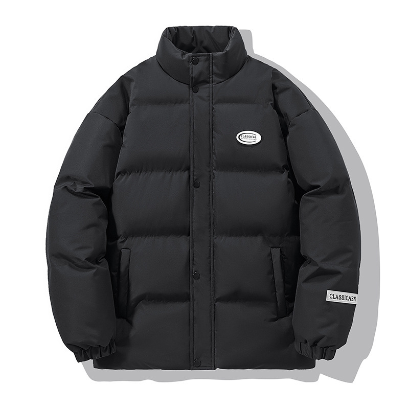 Cotton-Padded Jacket for Men and Women, Stand-Up Collar, New Winter Style, Thickened and Warm, Casual and Versatile Outerwear for Young Couples, Trendy Puffer Jacket