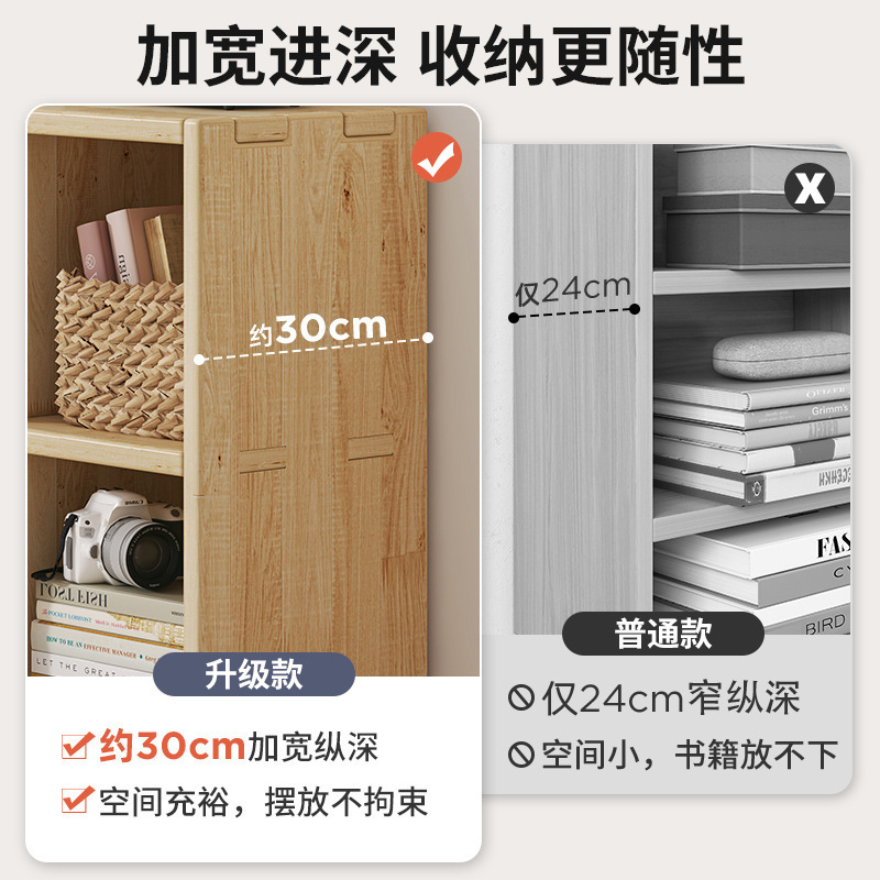 Estantería de madera maciza completa con puerta de vidrio, gabinete a cuadros de combinación libre, gabinete de almacenamiento de piso, estantería a prueba de polvo para el hogar