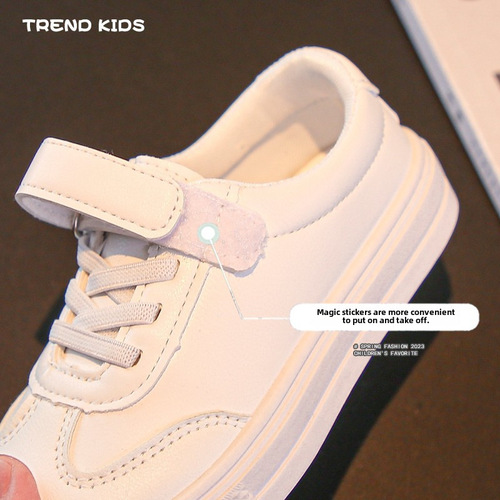 Children's white canvas shoes, unisex board shoes, new spring and autumn student performance shoes, versatile soft-soled campus running shoes