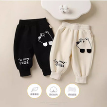 2025春秋季男女中小童华棉a类运动休闲潮流可爱帅气小熊耳朵卫裤