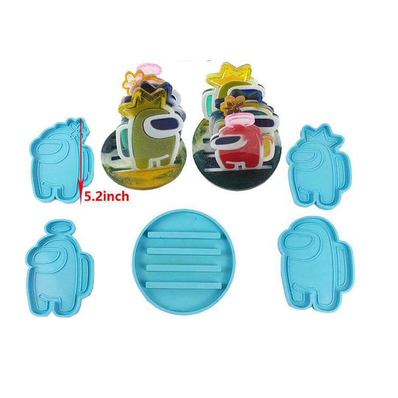 Among Us硅胶模具DIY水晶滴胶水杯垫amongus款