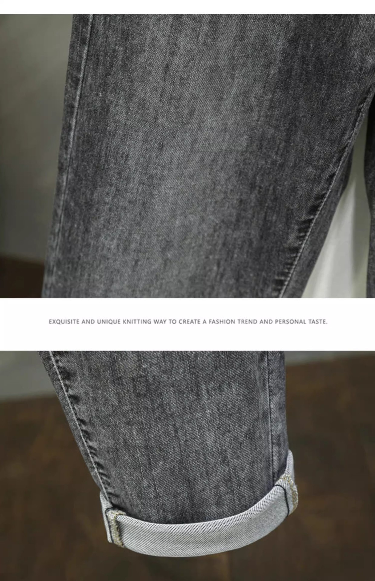 Herren Jeans Schwarz Gerade Geschnitten Mit Elastischem Bund_voghion.com