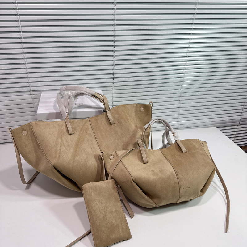 French Polene Autumn and Winter New Deerskin Wing Bag Shoulder Satchel Tote Bag Large Capacity Shopping Bag Women's Bag