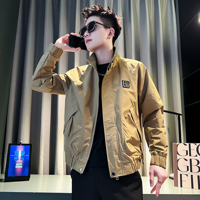 Trendy Brand Crock Jacket Men's Spring and Autumn Men's Top 2024 New Fashion Casual Trendy Handsome Lapel Autumn Jacket