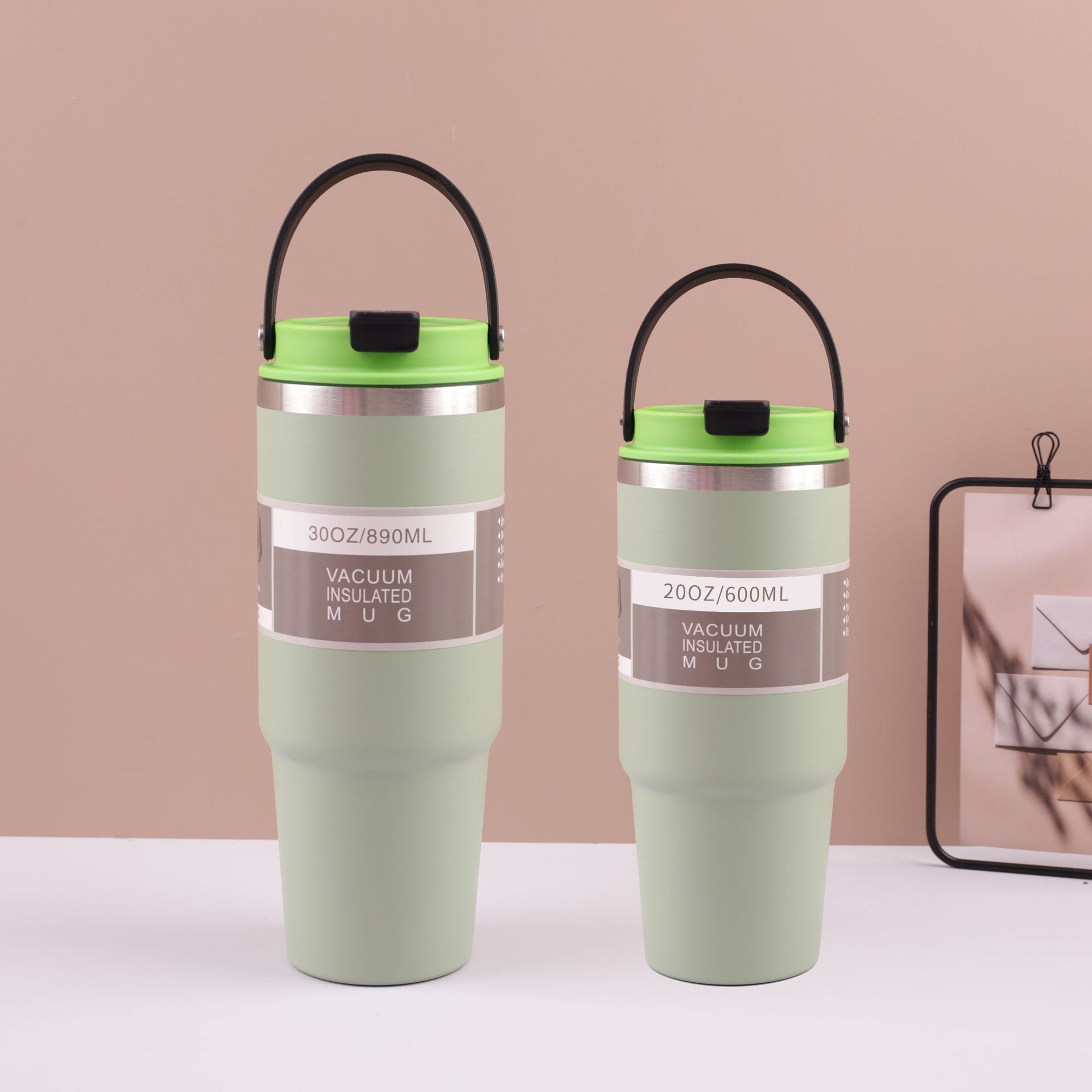 Transfronterizo 304 acero inoxidable silicona portable doble bebida taza de automóvil Big Mac gran capacidad personalizada taza de automóvil