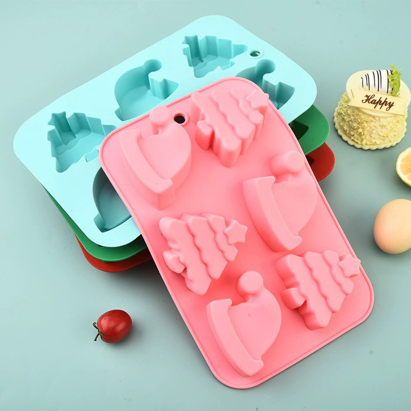 Силиконовая форма для торта, 6 секций, форма для торта DIY, кухонные принадлежности для выпечки, форма для торта на шесть секций, форма для торта в виде рождественской елки, оптовая