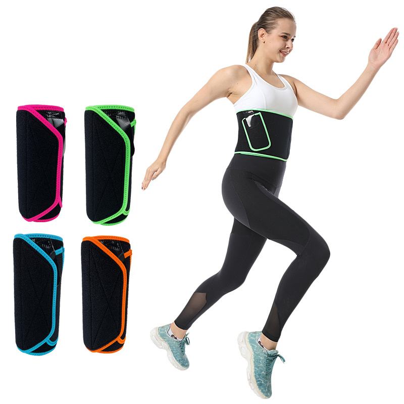 银离子暴汗腰带OK布黏贴调节健身跑步运动护腰带发汗束腰带银涂层