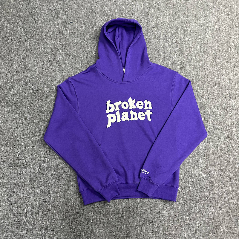 跨境broken planet潮牌字母发泡印花连帽衫高街宽松休闲卫衣套装|undefined