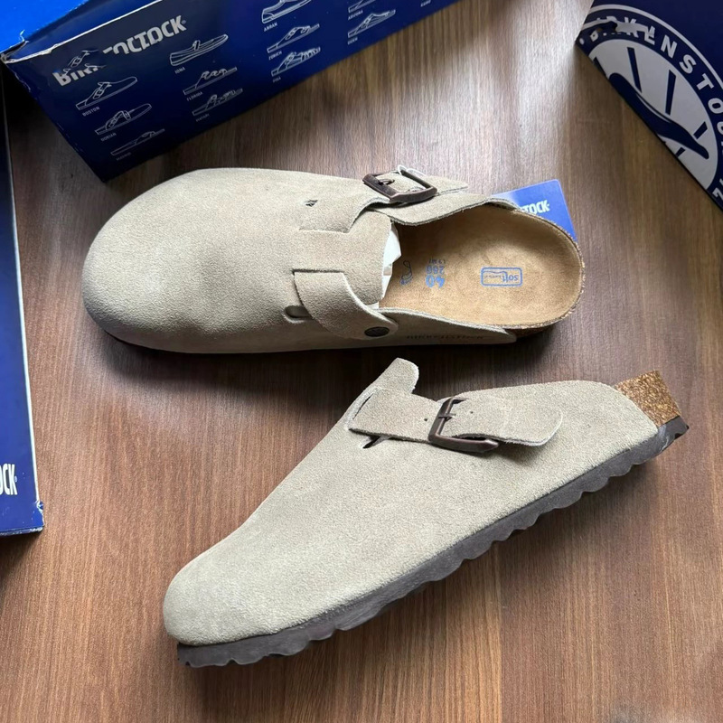 High-Quality Bk London Series Half-Slip Birkenstock Shoes for Men and Women, One-Leg Cork Thick-Soled Non-Slip Versatile Casual Shoes