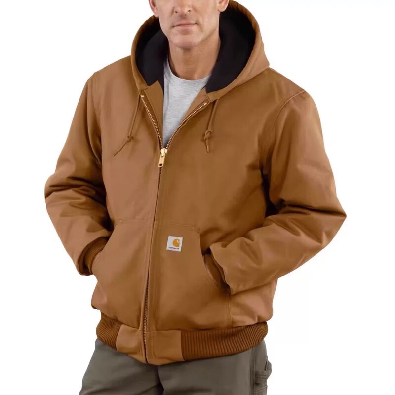 In-Stock Carhartt Mainline American-Style Washed Canvas Thickened Work Jacket J130 Hooded Coat