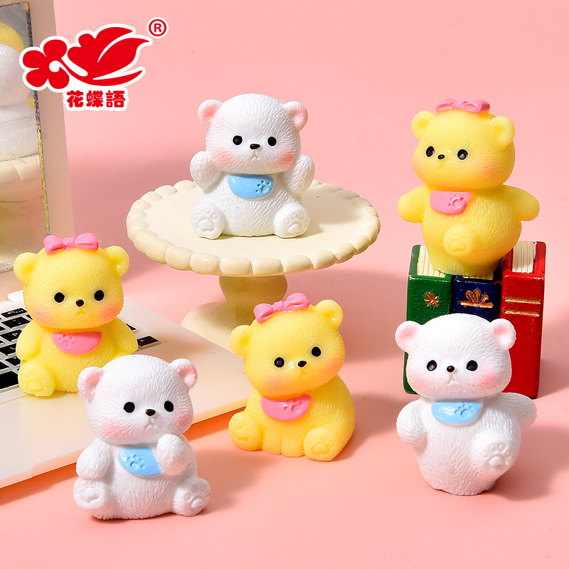 漫画かわいいシミュレーションカップルよだれかけクマデスクトップ装飾品ドールハウスミニデスクトップ diy 装飾アクセサリー