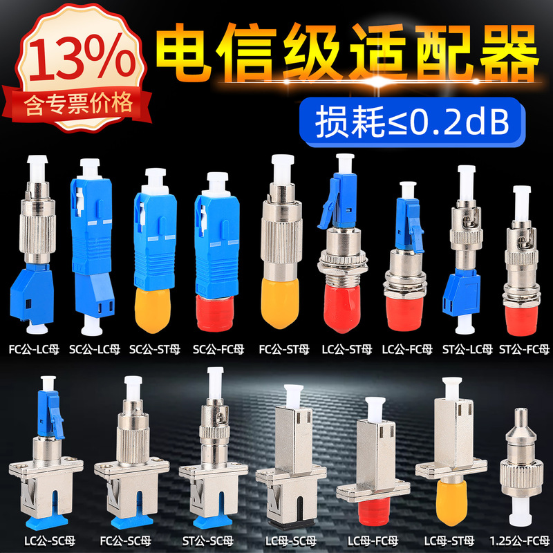 Fiber Optic Adapter Fc Male-Lc Female Connector Sc-Lc Adapter Red Light Pen Optical Power Meter Flange Adapter