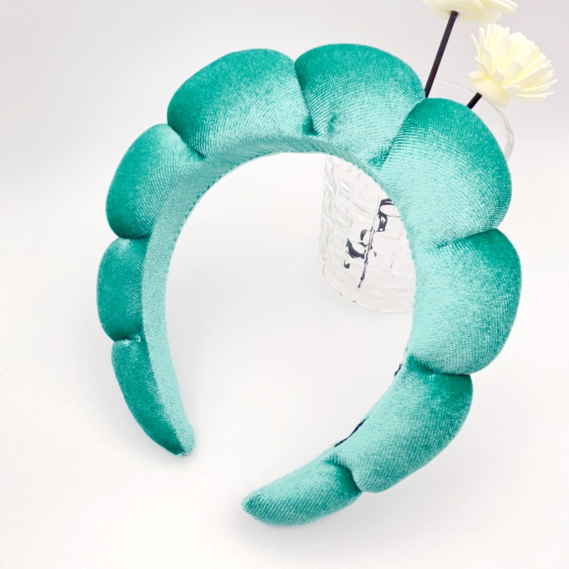 Sponge Material Solid Color Pattern Cute Simple Style Women'S Solid Color Sponge Spa Headband