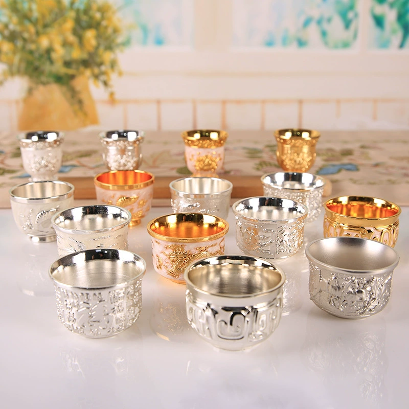 High -end gold and silver kung fu tea set Chinese wedding banquet wine gear, dragon and phoenix tea set business gift Jiapin factory direct sales