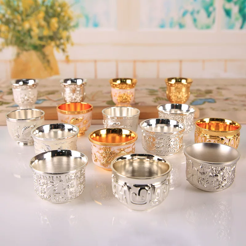 High -end gold and silver kung fu tea set Chinese wedding banquet wine gear, dragon and phoenix tea set business gift Jiapin factory direct sales