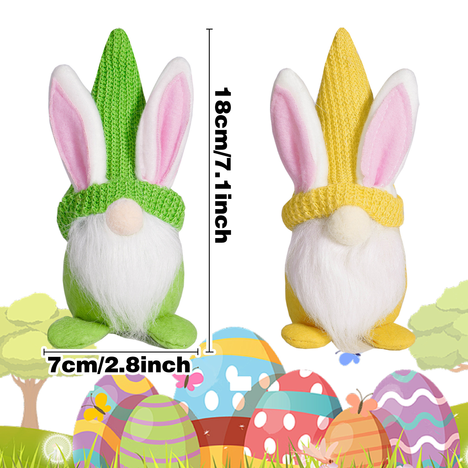 Nuevos productos transfronterizos de conejo de Pascua muñeca enana atmósfera de fiesta decoración adorable conejo Rudolph decoración