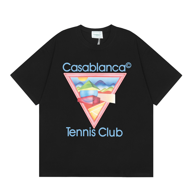 クロスボーダーカサブランカ夏新作カサドリームゲートプリント男女兼用ルーズ半袖Tシャツ純綿|undefined