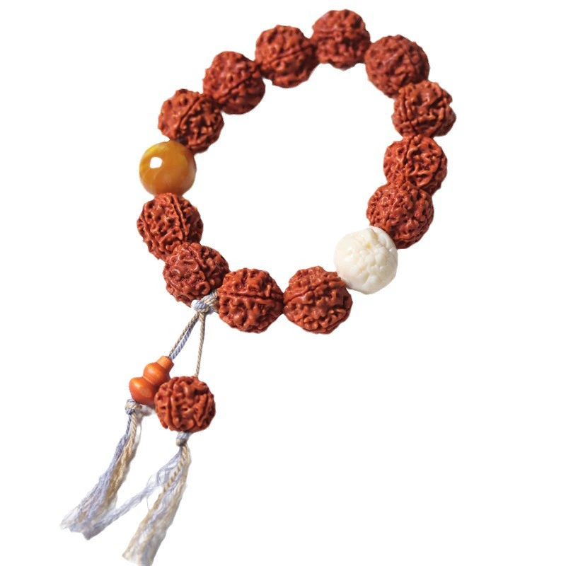 Bodhi rosary, rosary with round beads walnut
