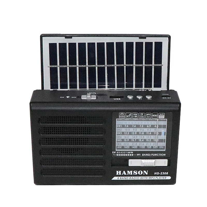 Radio Bluetooth de carga solar retro multifuncional con lámpara de emergencia con tarjeta USB / TF para reproducir audio