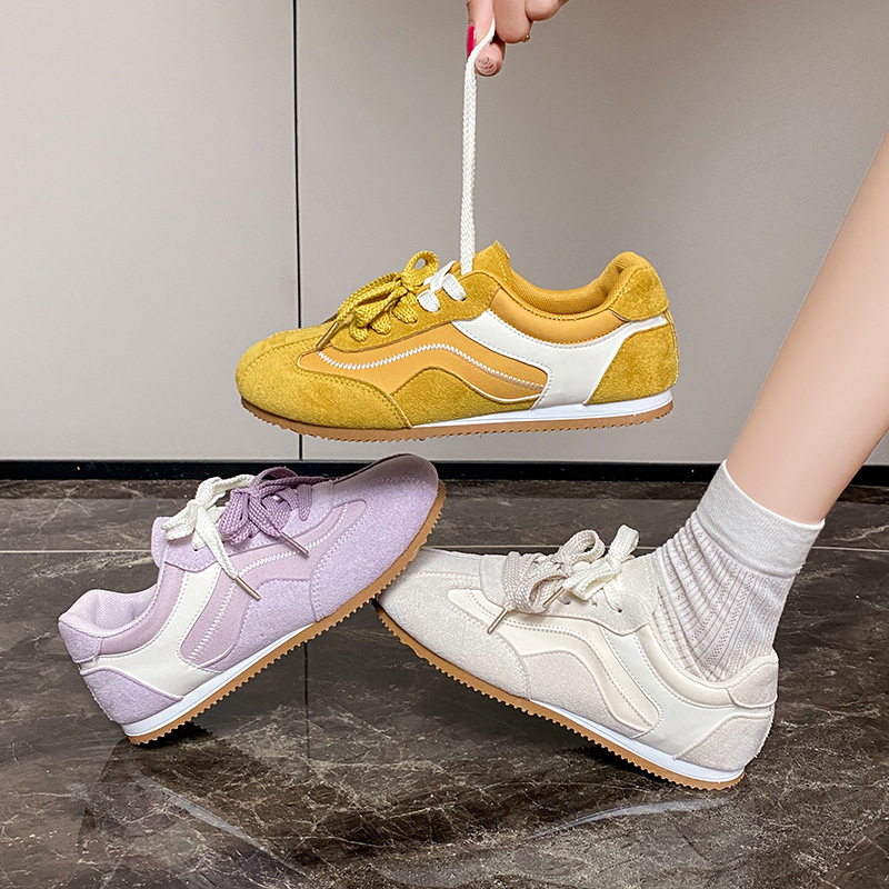 Púrpura retro plano zapatos de entrenamiento para mujeres 2025 nueva moda versátil y cómodo ligero al aire libre zapatos casuales Agan