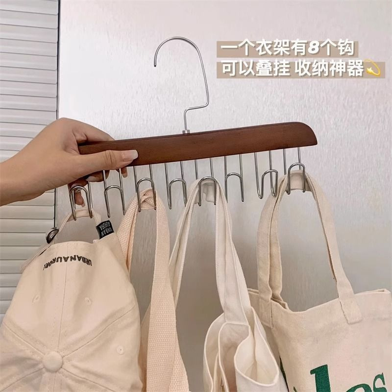 实木衣架内衣背心木质收纳架  领带挂多功能挂钩服装店晾衣架|undefined