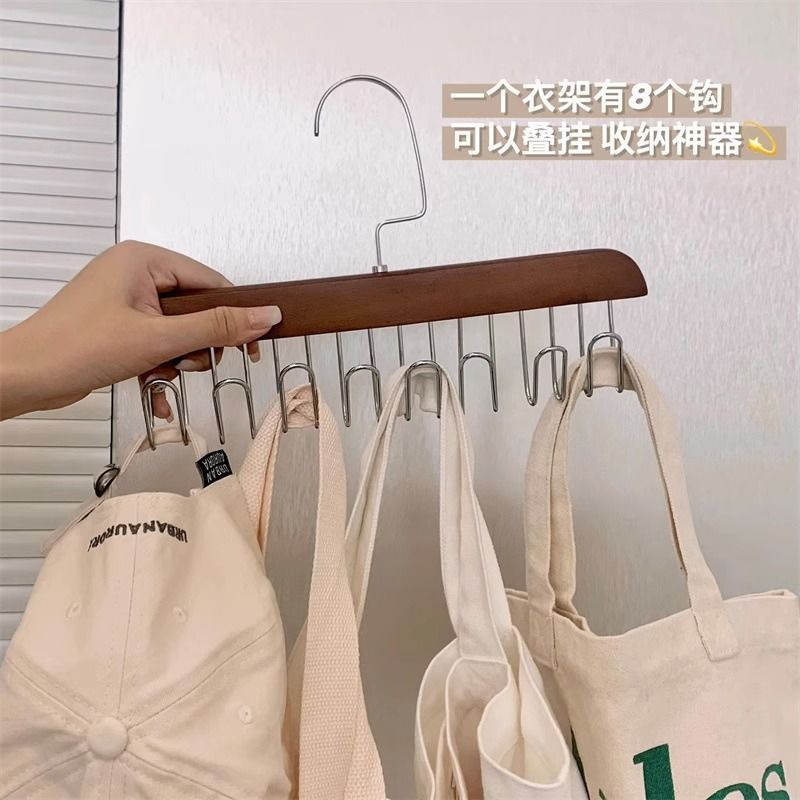 Percha de madera sólida ropa interior chaleco de madera almacenamiento corbata colgar gancho multifuncional tienda de ropa percha de secado mayorista