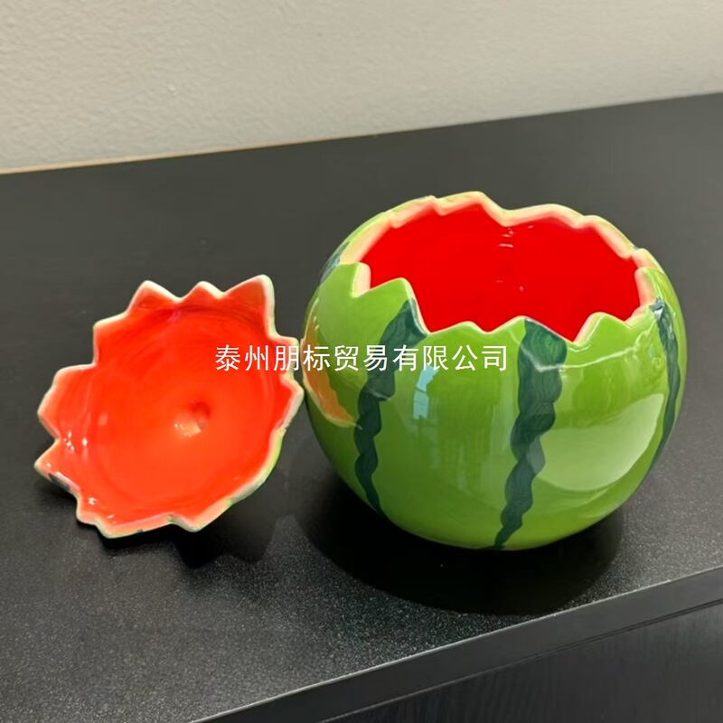 带盖特别的饭碗高颜值泡面碗好看甜品碗冰淇淋西瓜可爱陶瓷碗|undefined