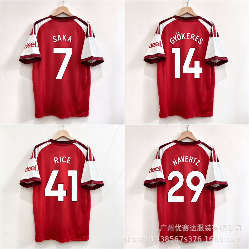 Football Jersey 2026 Arsenal T-Shirt Jersey Arsenal Jersey Number 14 Zhe Kai Lai Number 41 Rice Saka Football Jersey 2026 Arsenal T-Shirt Jersey Arsenal Jersey Number 14 Zhe Kai Lai Number 41 Rice Saka