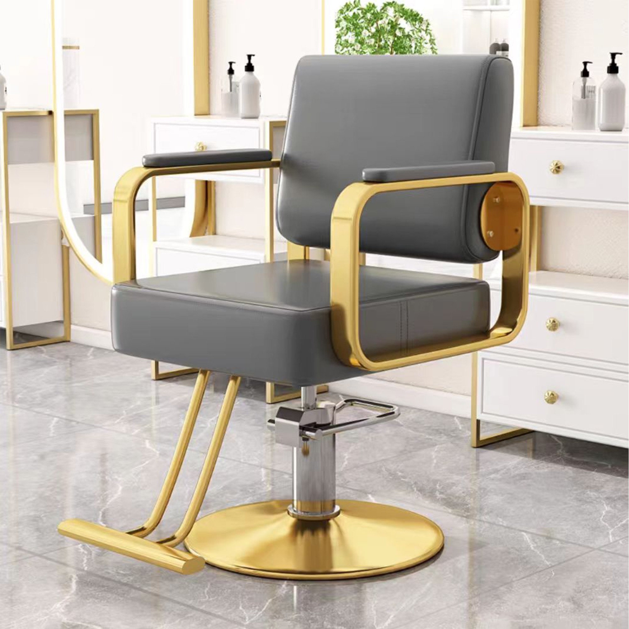 Sillas de peluquería, sillas de salón de peluquería, sillas de corte de cabello de alta calidad, sillas rotativas de alta gama.