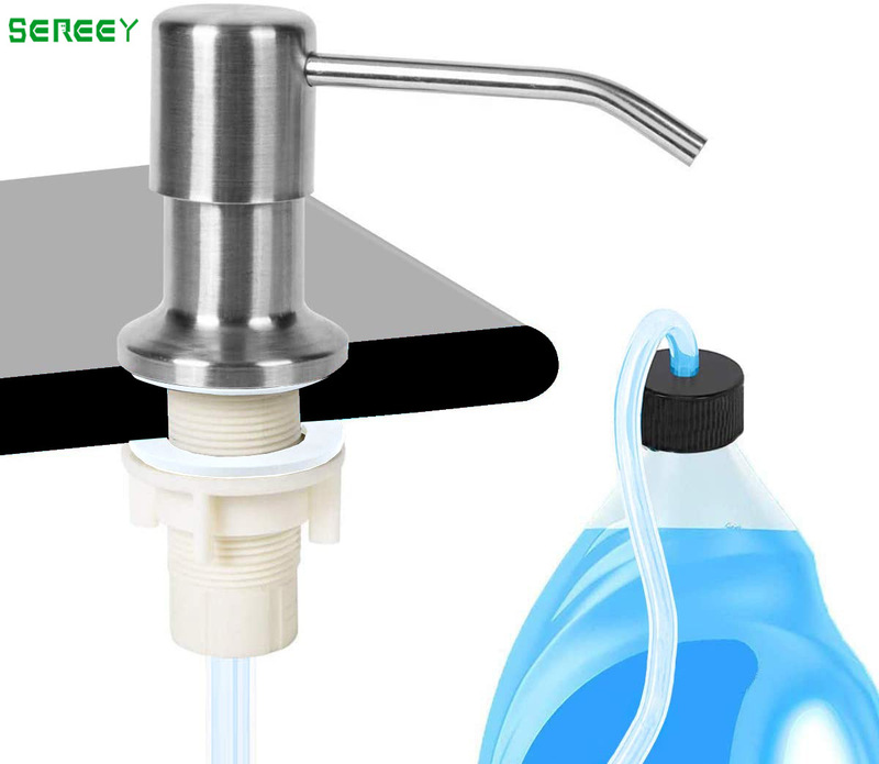 304 stainless steel kitchen sink soap dispenser extension tube pump head set drawing countertop detergent dispenser