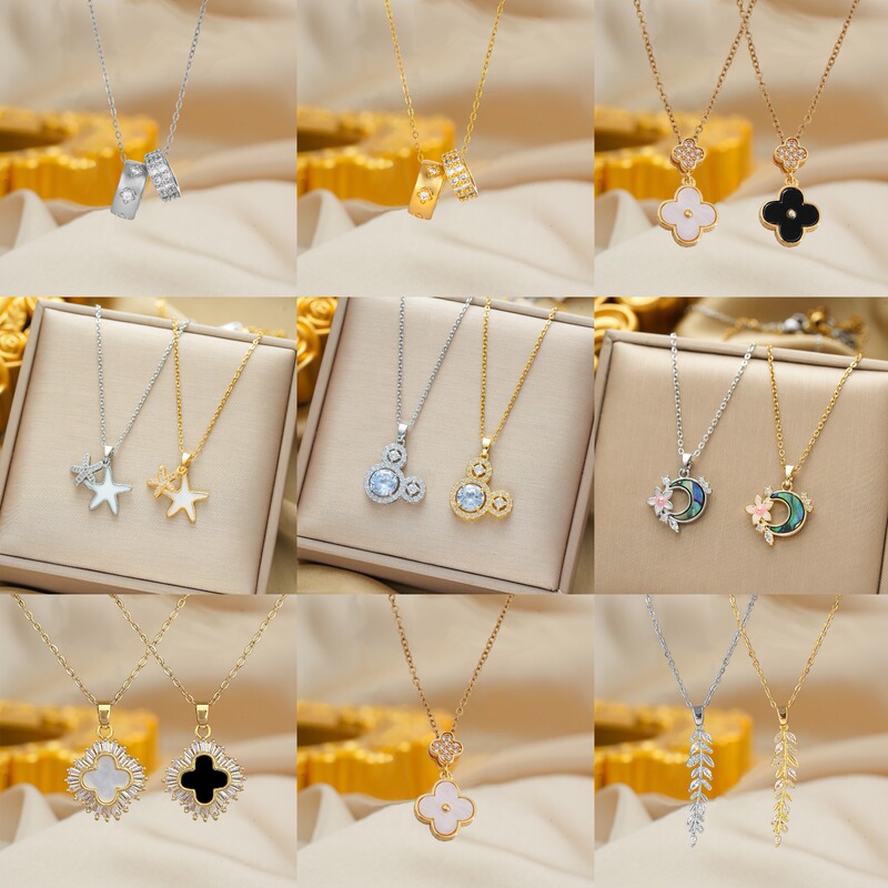 Trendy and Stylish Zircon Light Luxury Necklace for Women with Diamond Accents, Wholesale Jewelry for Kuaishou, Douyin, and Instagram Live Broadcasts