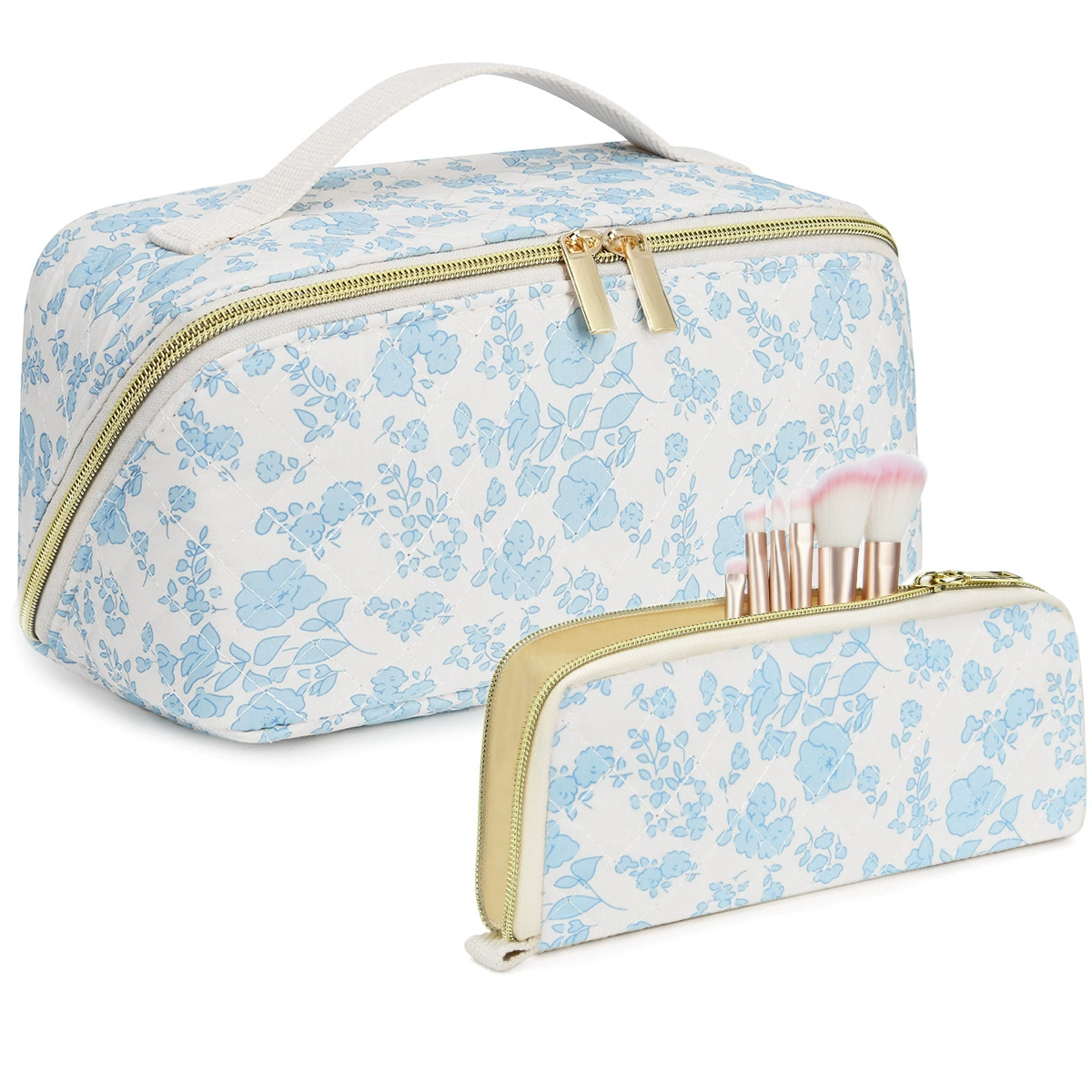 (Cross-border trading), cosmetic bag, handheld capacious organizer bag, organ, set, floral print