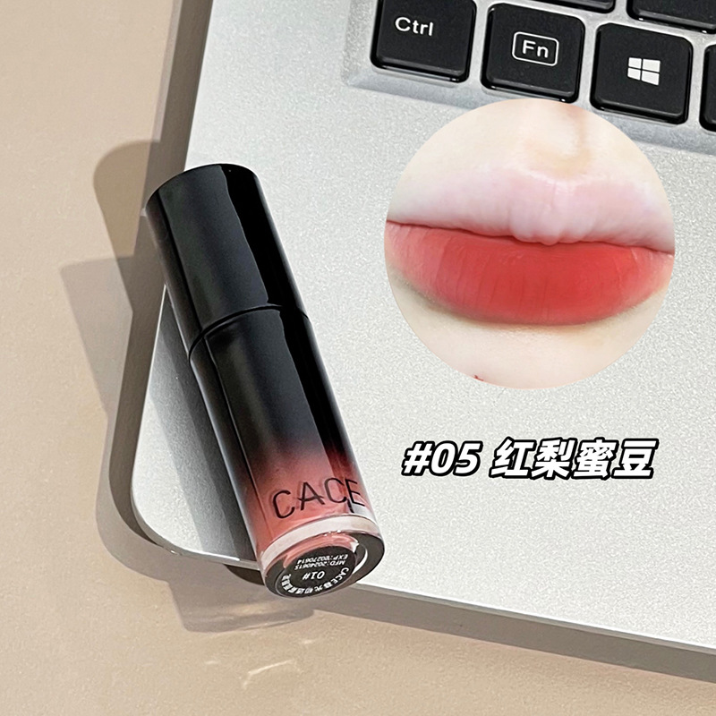 CACE Crepúsculo, labios mate, mate, mate ligero, mate, baja saturación, maquillaje, blanco, no es fácil de tocar, esmalte de labios de terciopelo