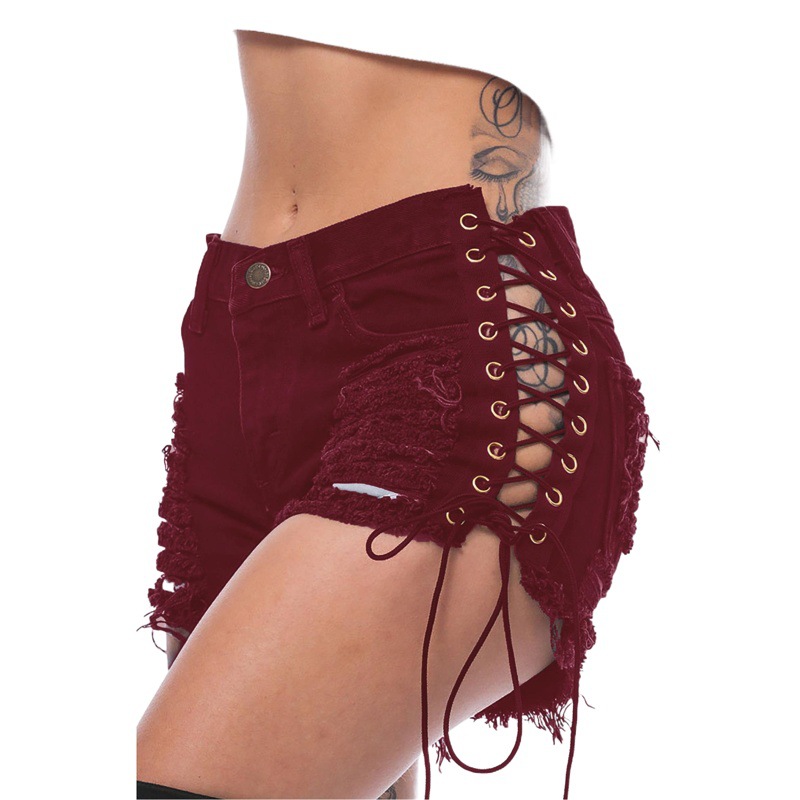 Amazon eBay mendigo rasgado jeans callos vendaje de las mujeres europeas y americanas discoteca sexy pantalones calientes
