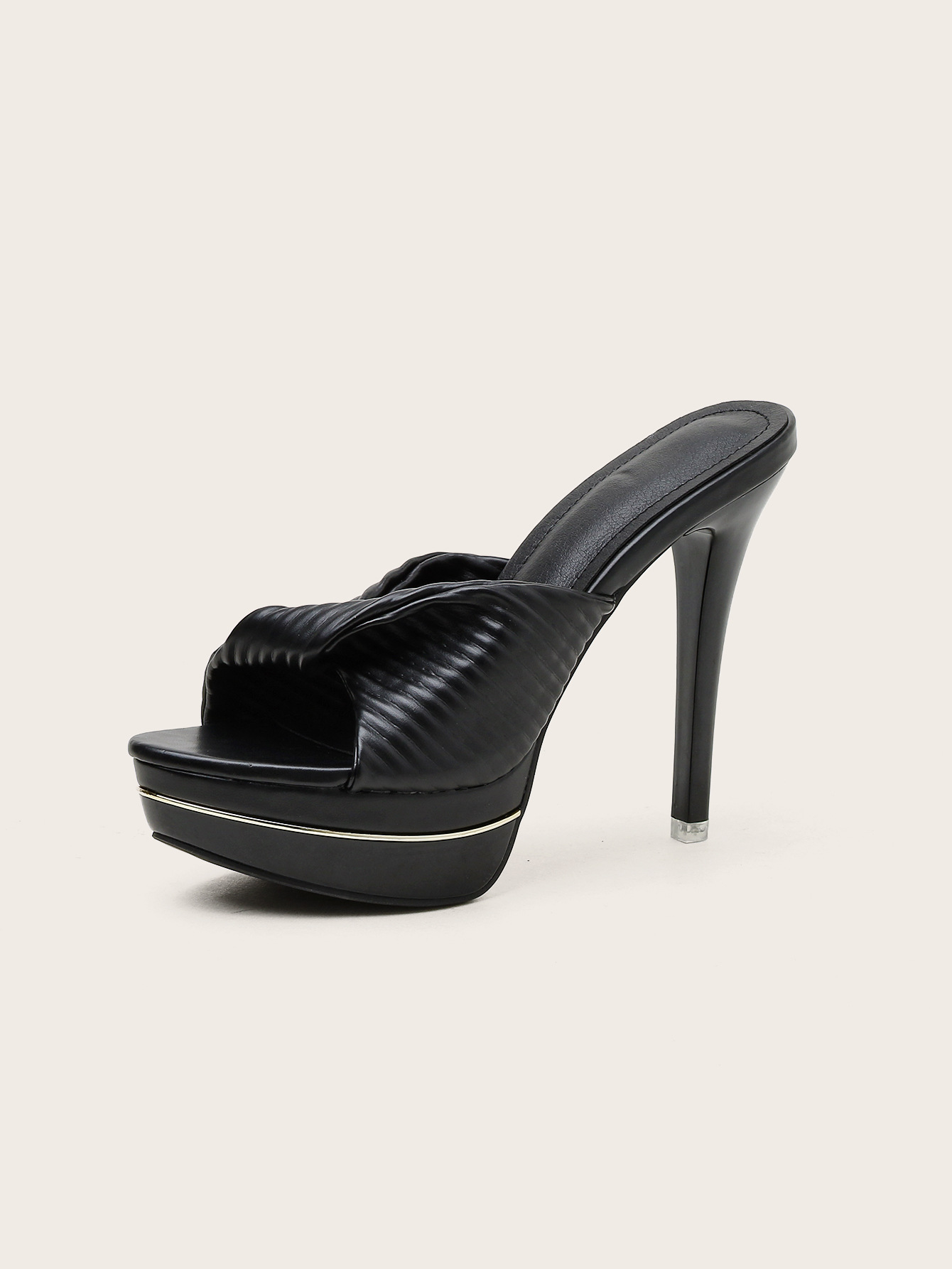platform kinked belt open-toe high-heeled slippers NSZLX118724