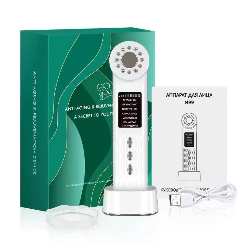 Cross-Border New Model Small Handheld Hot and Cold Beauty Device for Home Use, Facial Vibration Massage, Microcurrent Photon Skin Rejuvenation Device