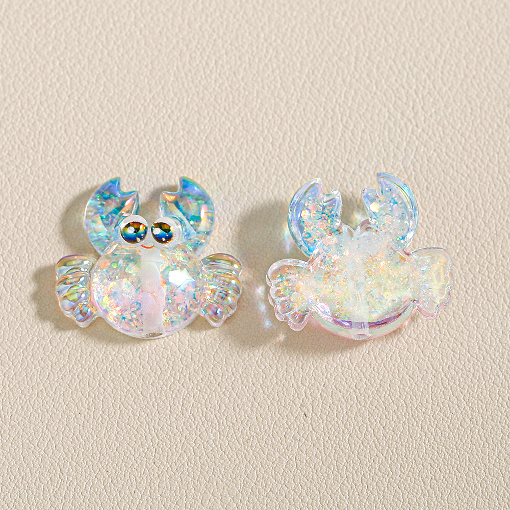 Gradiente Xingyao dibujos animados transparente resina chapa a través de agujeros beads diy accesorios de joyería a granel