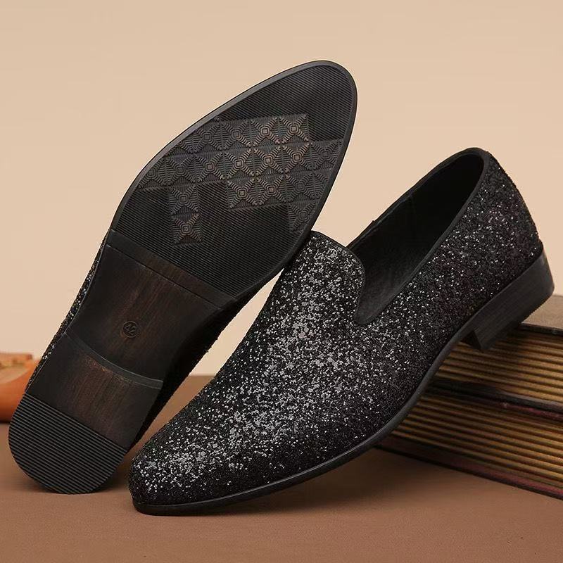 Amazon Aliexpress Cross-Border Large Size Men's Business Casual Shoes Korean Style Trendy Personalized Sequin Loafers